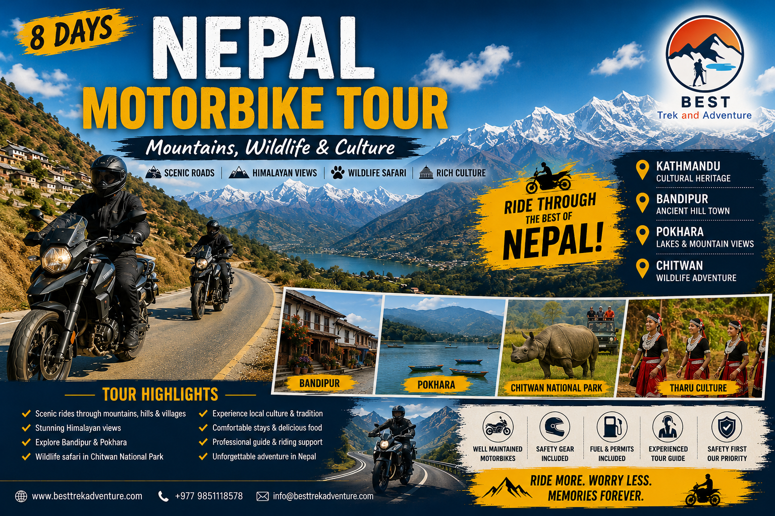 8 Days Nepal Motorbike Tour – Ride, Explore & Discover